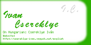 ivan csereklye business card